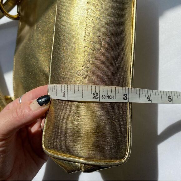 Vintage 80's Paloma Picasso Gold Leather Crossbody Purse One Size - Picture 12 of 13